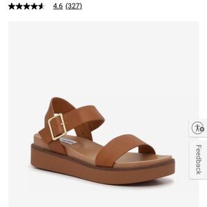 Cognac Brown Platform Sandals